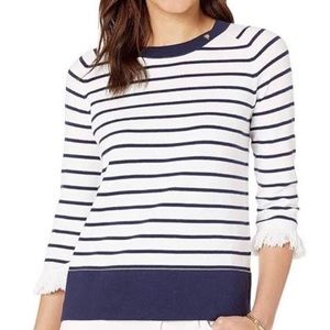 Lilly Pulitzer Dasha Sweater True Navy White Dasha Stripe Size Small